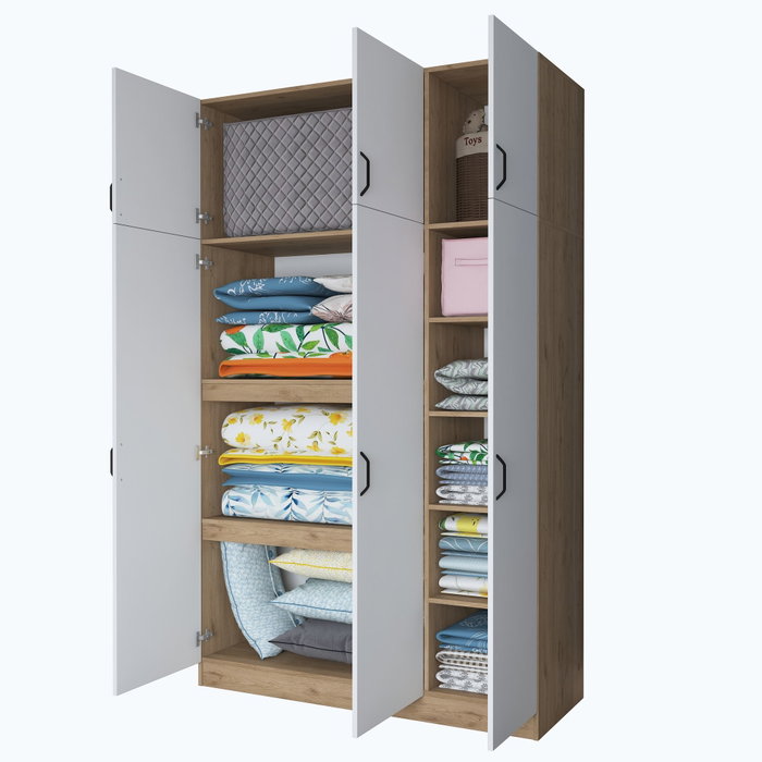 Hanah Home Armario BA104 - 2420 Nogal y Blanco Hanah Home Armario BA104 - 2420 Nogal y Blanco